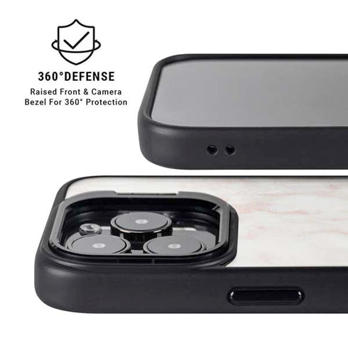 Rose Gold Marble iPhone 15 Pro Kickstand Case